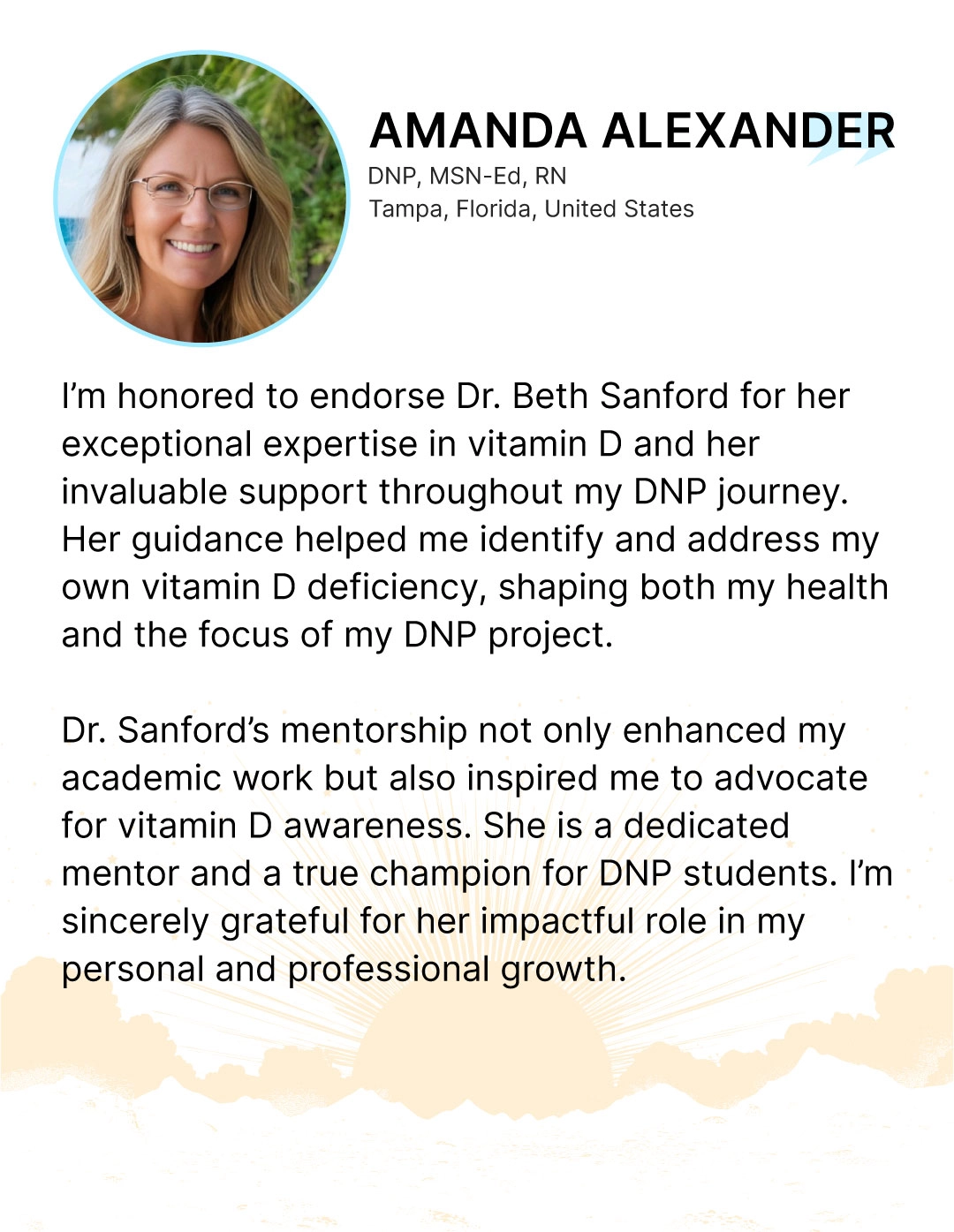 Testimonial - Amanda Alexander DNP, MSN-Ed, RN