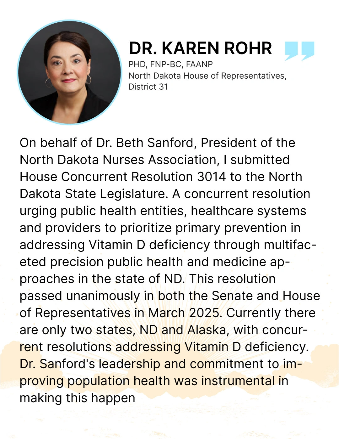 Testimonial - Dr. Karen Rohr PHD, FNP-BC, FAANP